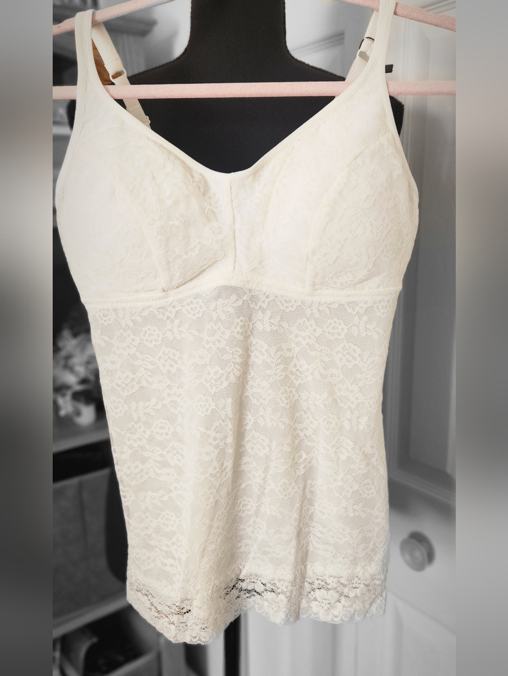 Lace Camisole Shaping Tank - Cream